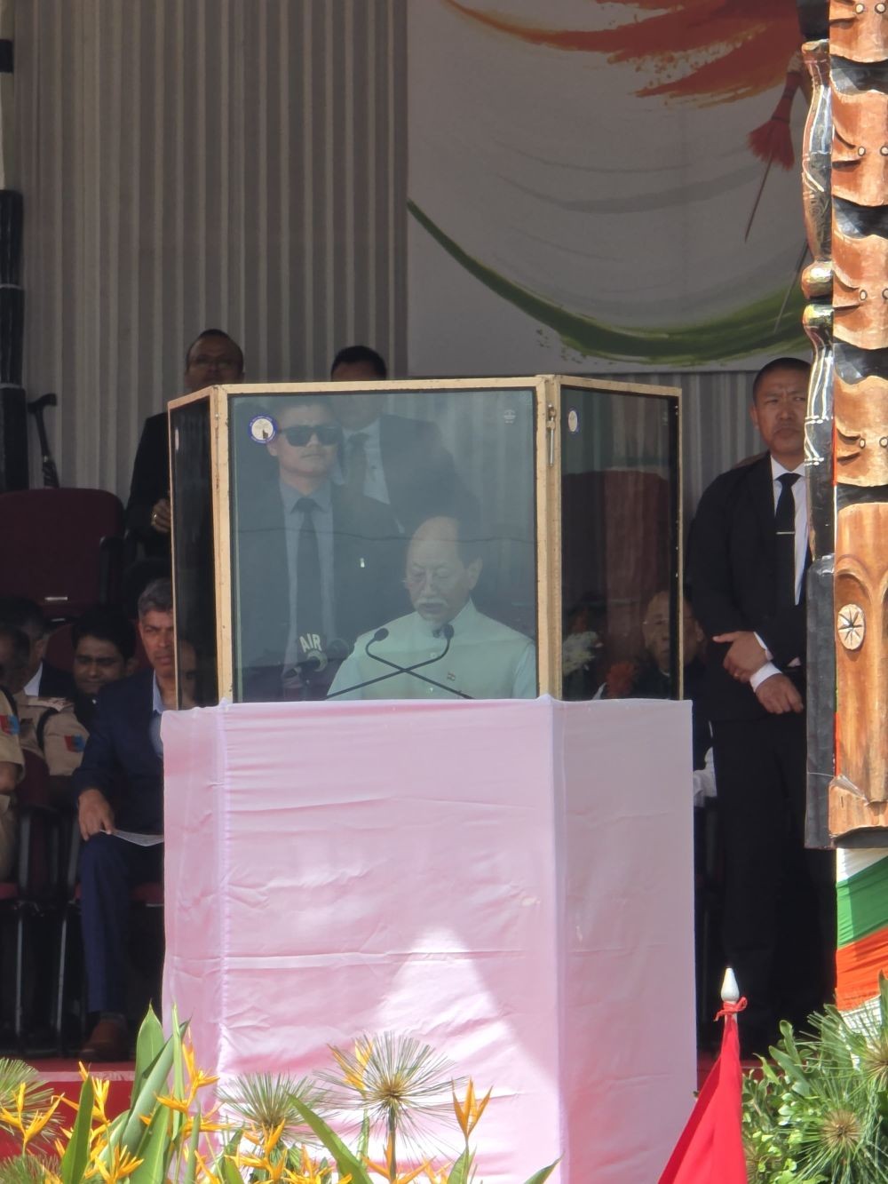 Chief Minister Dr Neiphiu Rio addressing 80th Independence Day celebration in Kohima on August 15. (Morung Photo)
